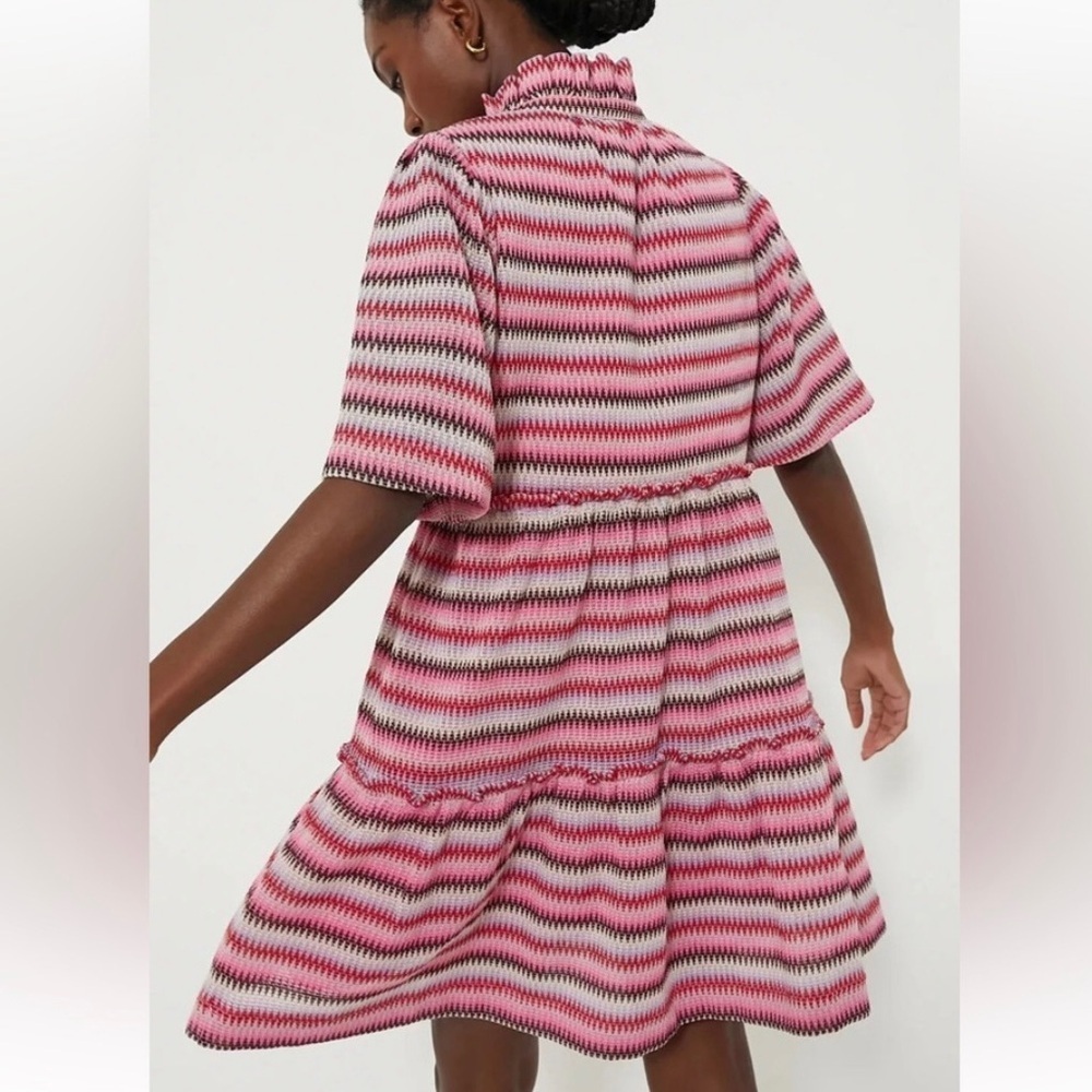 NEW Tuckernuck Zigzag Knit Stripe Crawford Dress Women’s M Pink Feminine Casual - Picture 3 of 12